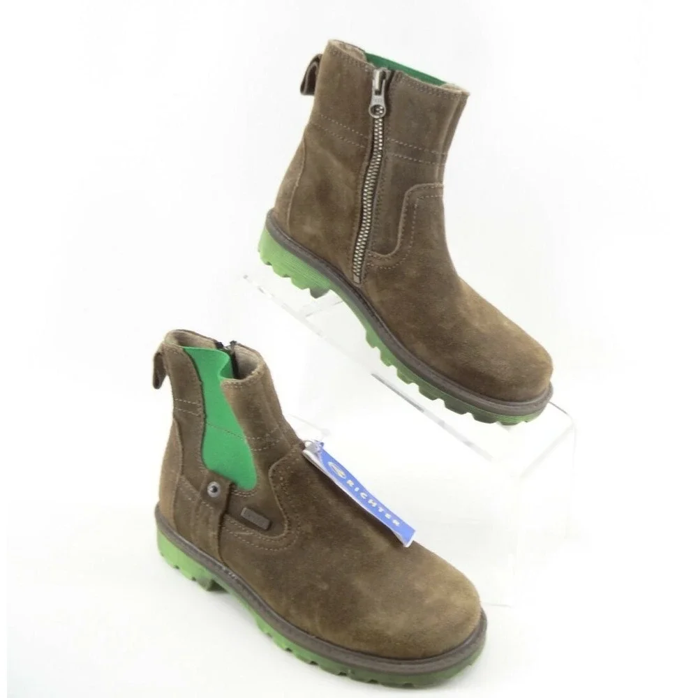 Richter Austria Sympatex Insulated Brown Green Winter Boots Girls SZ 32‎ EU 1 US